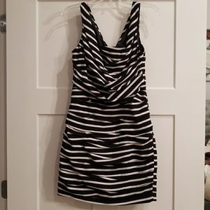 EXPRESS B&W stripe cocktail dres